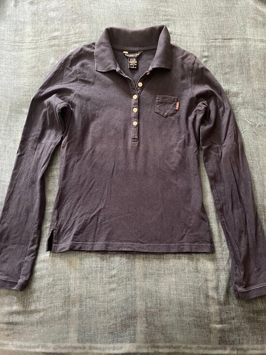 Abercrombie & Fitch Tops - CUTE Y2K Abercrombie & Fitch Polo Long Sleeves Navy Small